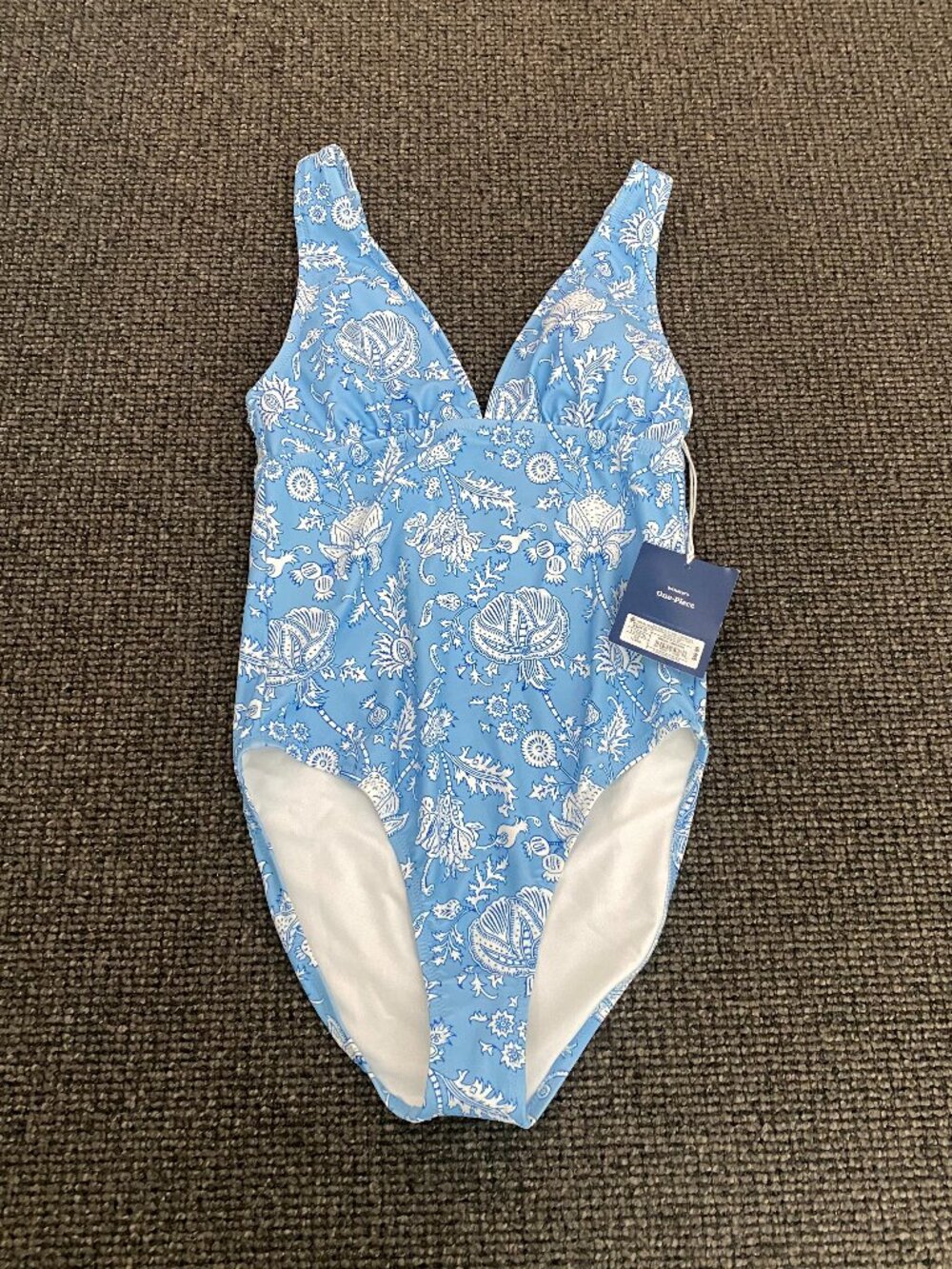 NWT! Blue & White Womens One Piece Swimsuit Roller Rabbit / Size XS (0-2)